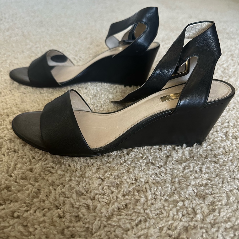 Louise et Cie wedge sandals.  Black size 9 M
